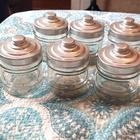 Hobby Lobby Other - Set of 6 galvanized glass jars